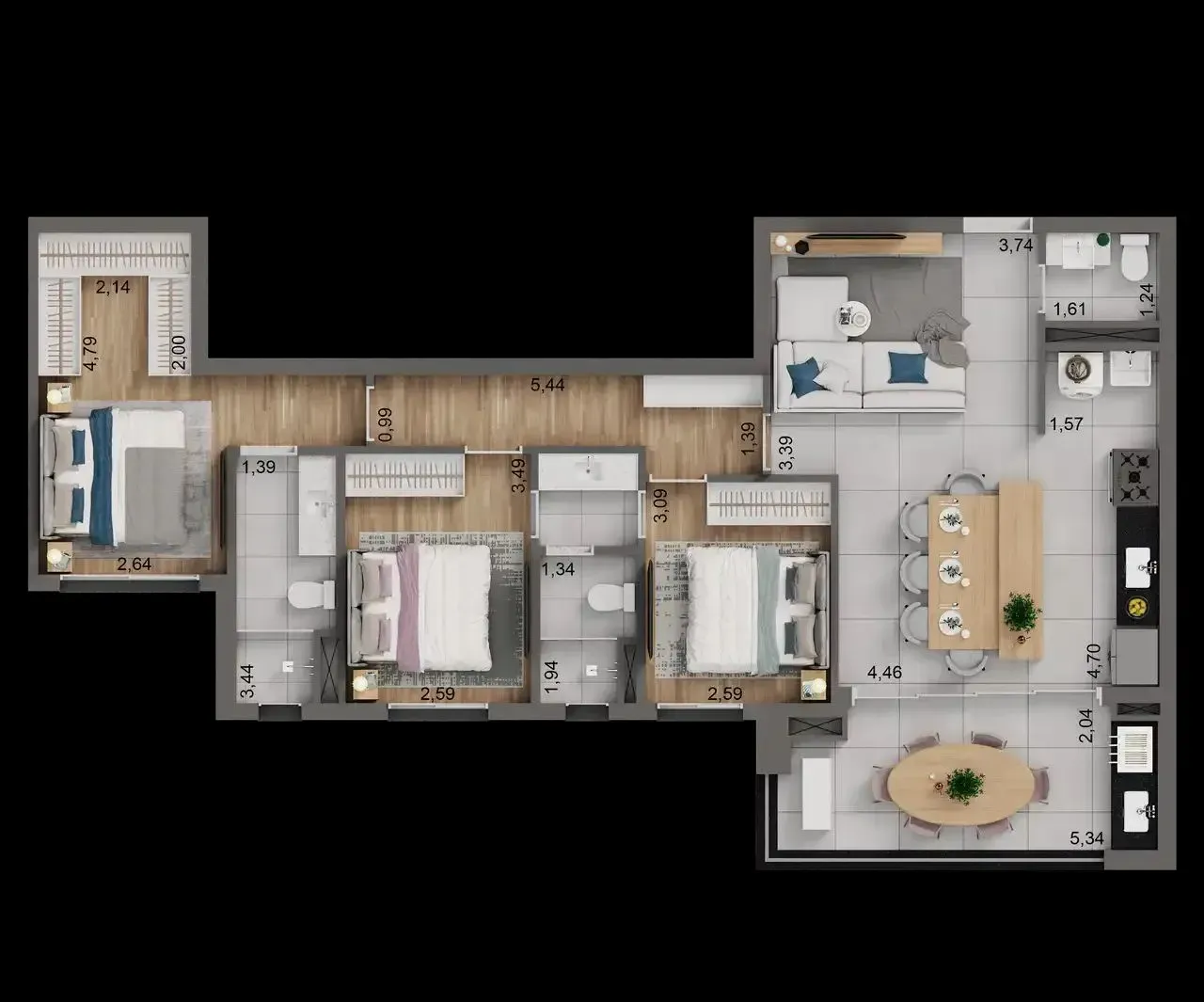 PLANTA 102m²