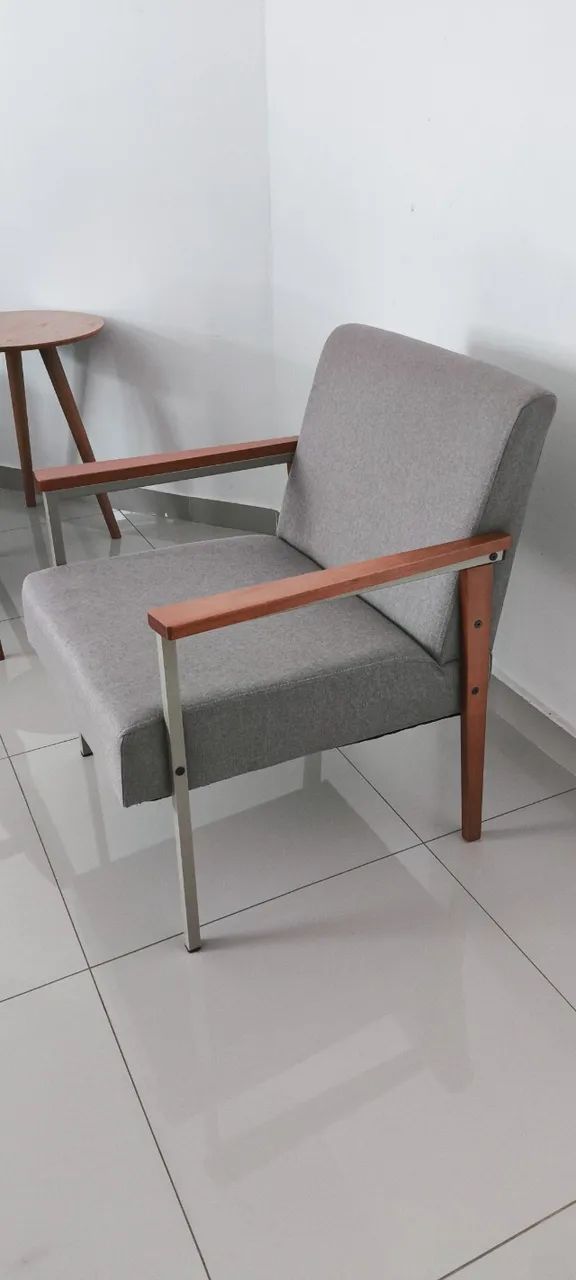 Kit 2 Poltronas Fontana Estilo Industrial em Linho  - Foto 3