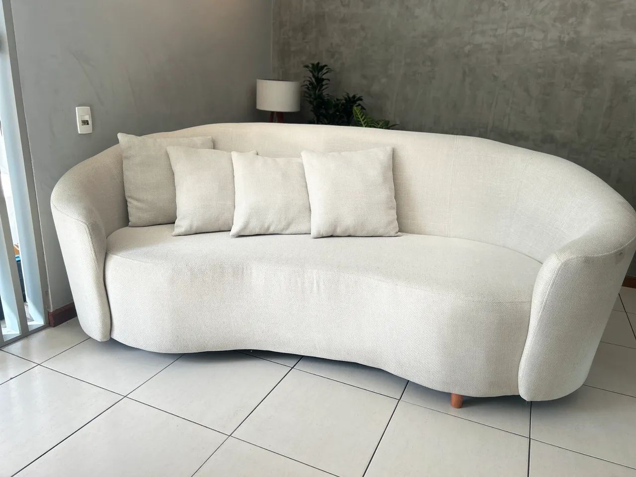 Sofá orgânico Linho off white - Foto 4