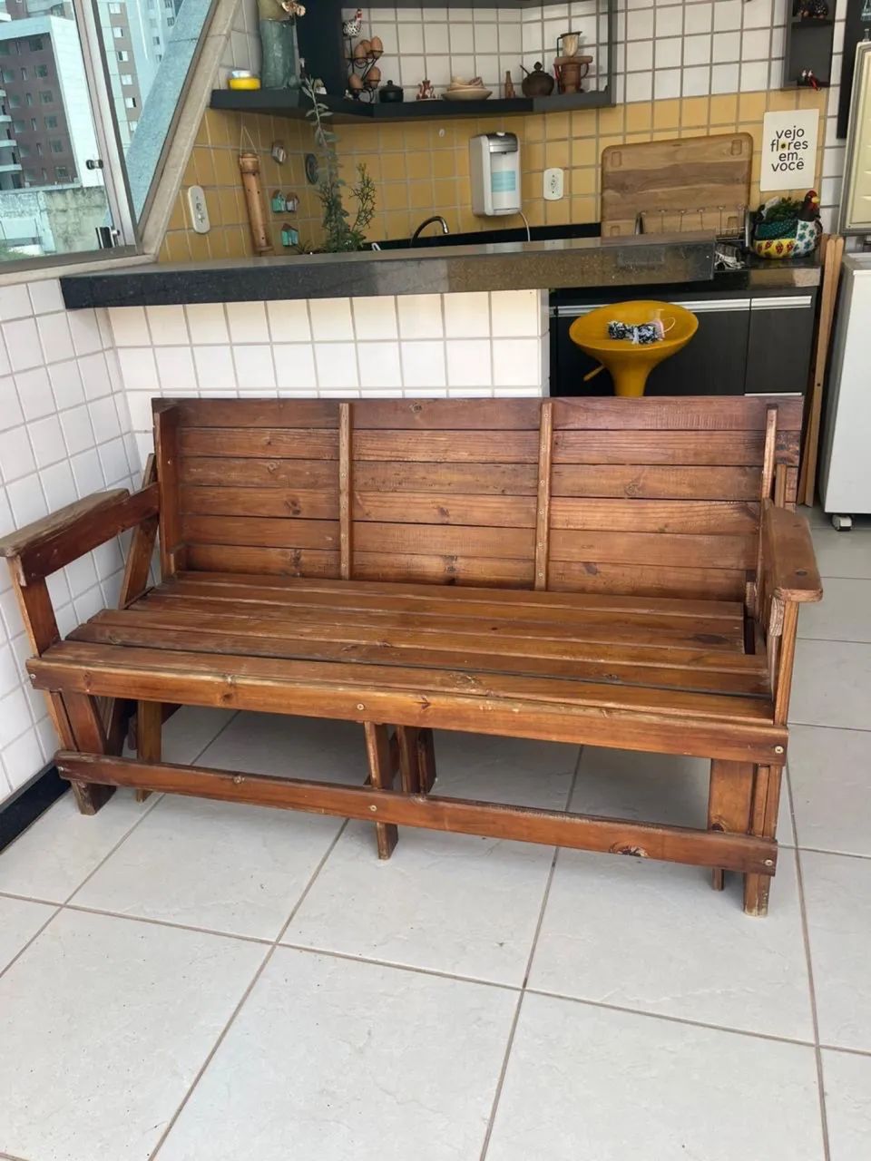 Banco/mesa de madeira  - Foto 2