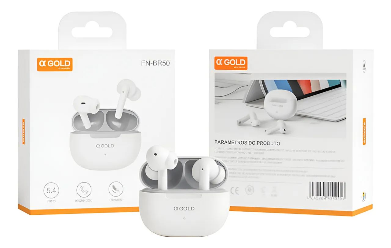 Fone Sem Fio Agold Fn-br50 Bluetooth Android Samsung Iphone Branco