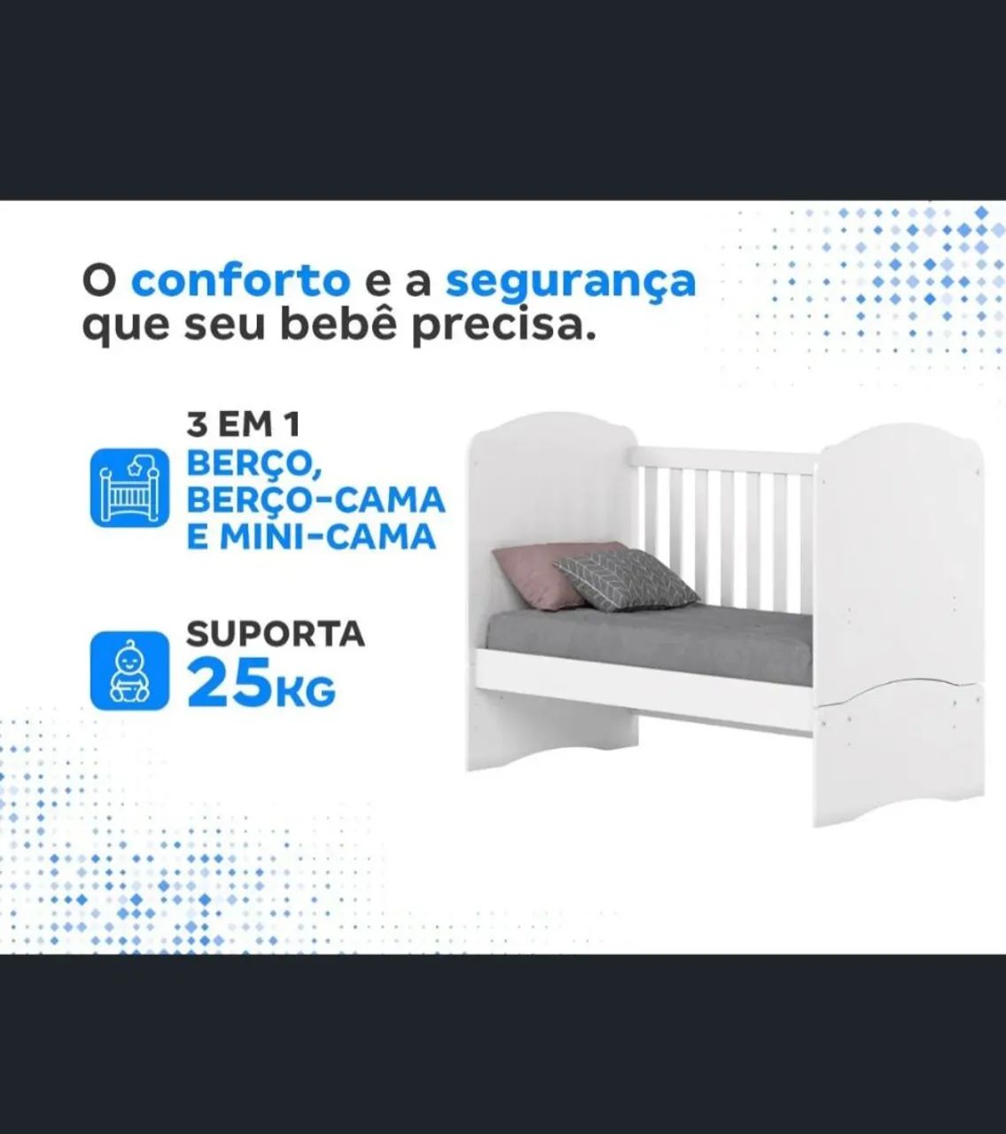 Berço que vira mini-cama 3 em 1 - Foto 5