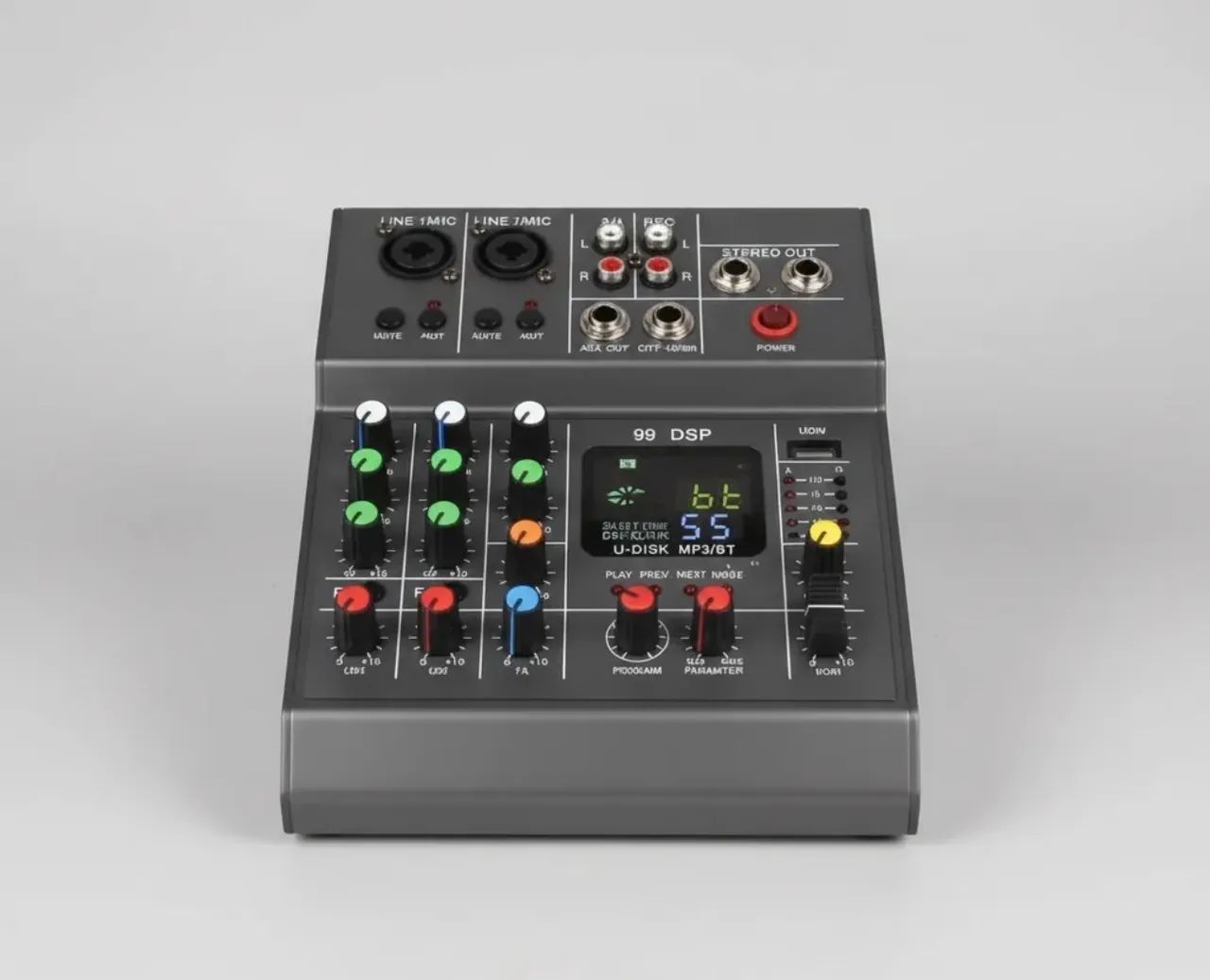 mesa de som compacta de 4 canais com interface USB, Bluetooth e efeitos digitais 99 DSP - Foto 2