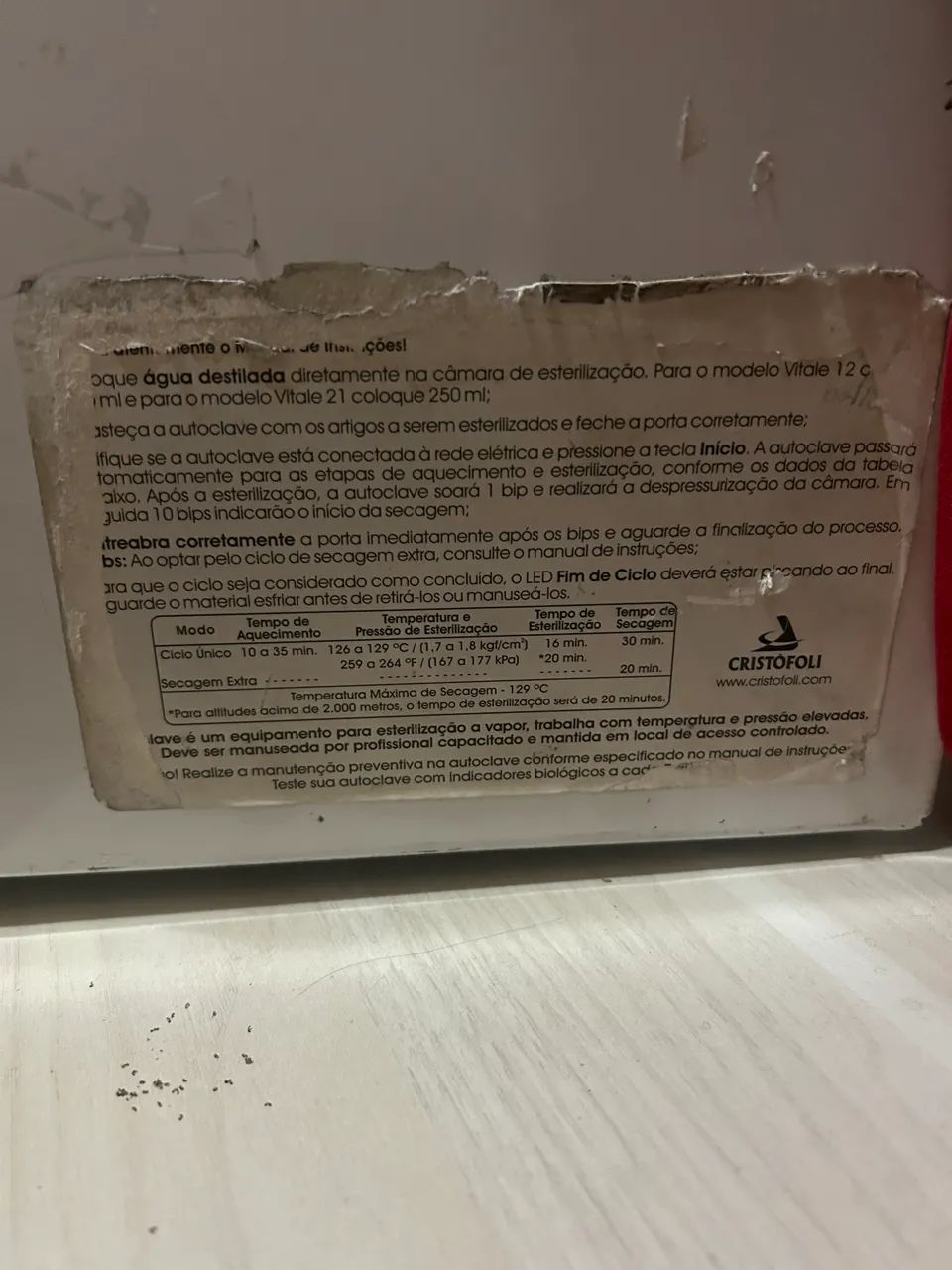 Autoclave Cristófoli Vitale 12L - Usada  - Foto 2