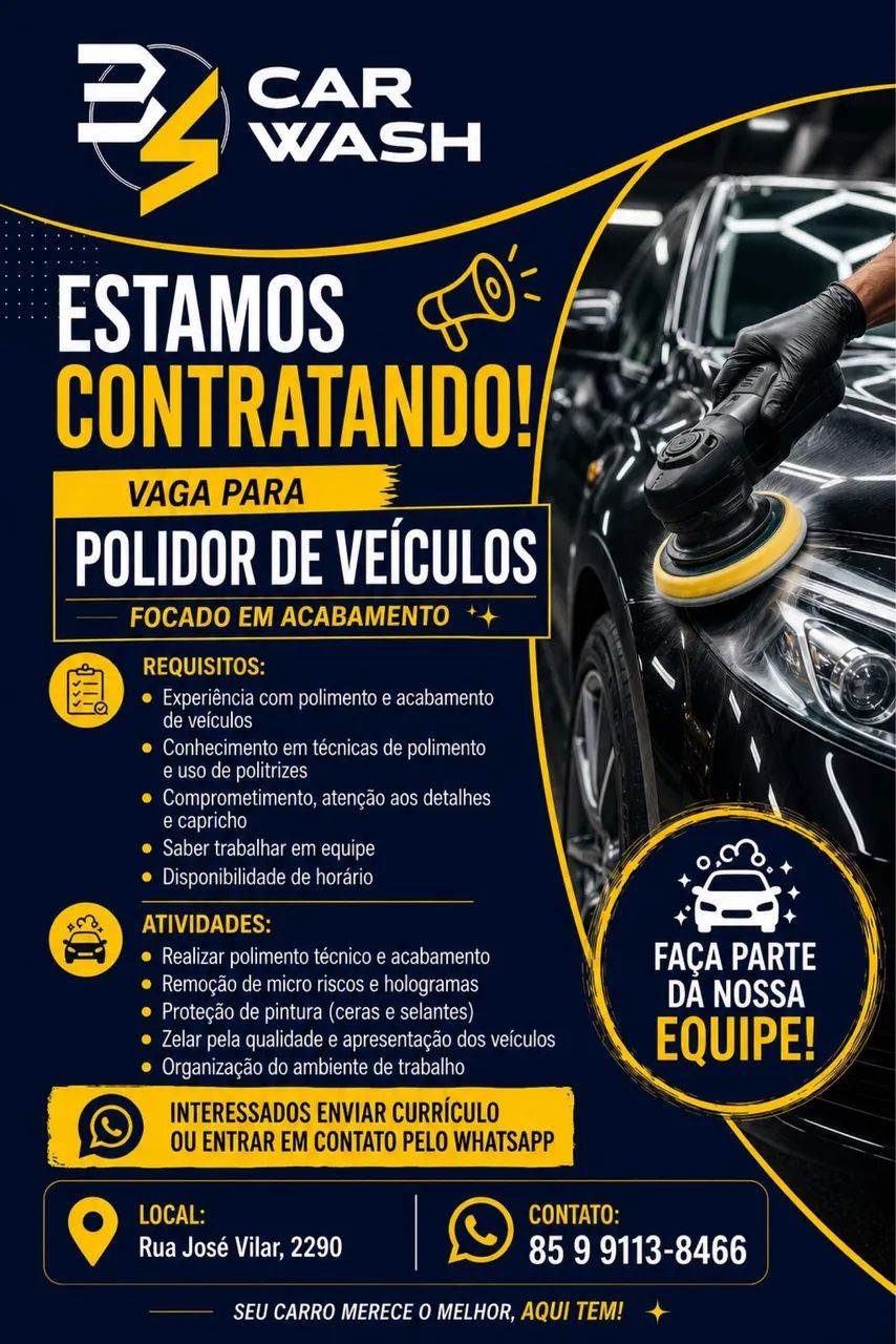 Vaga de Polidor para início imediato