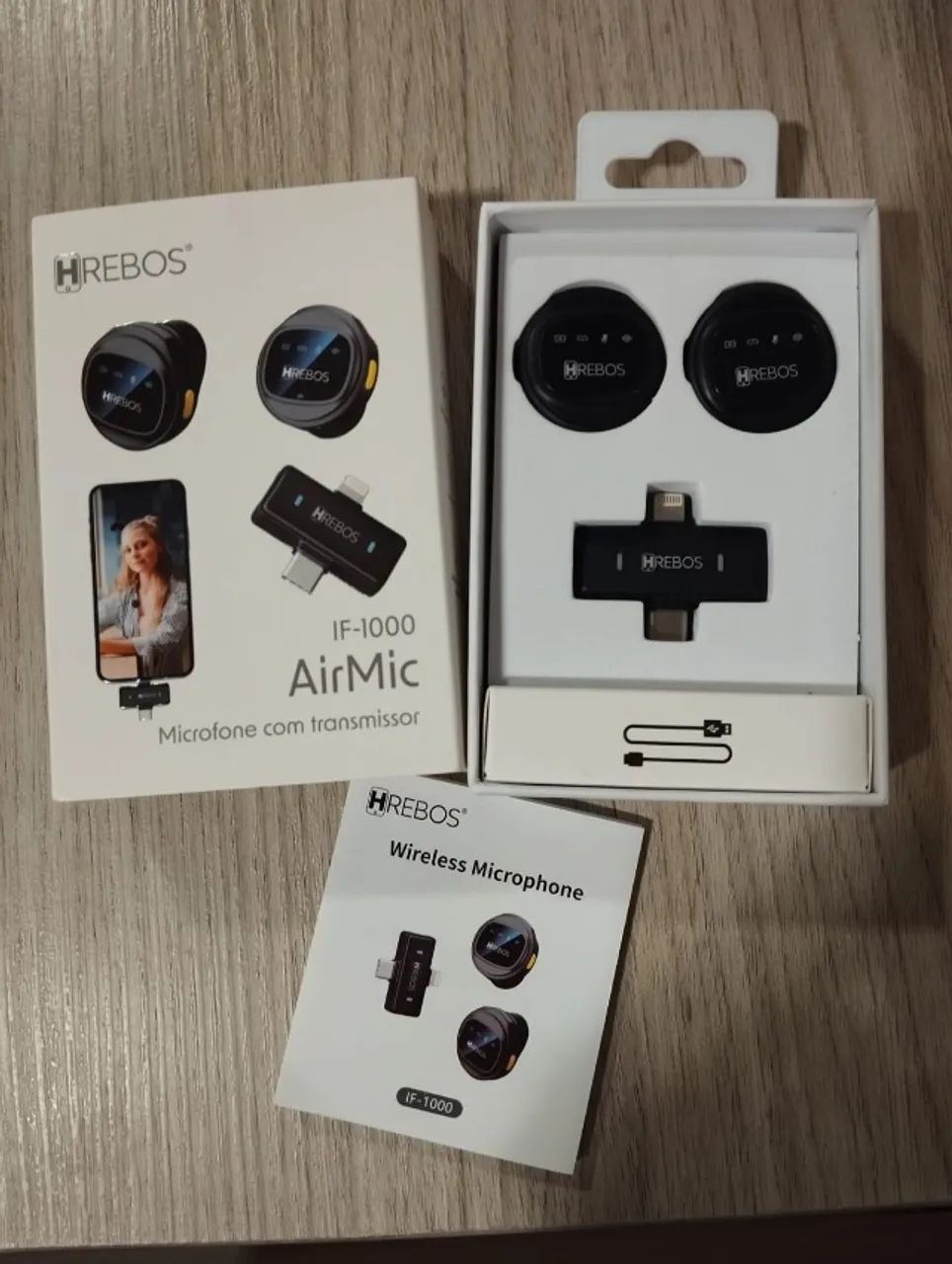 Air Mic H Rebos IF-1000 Microfone com transmissor - Foto 2