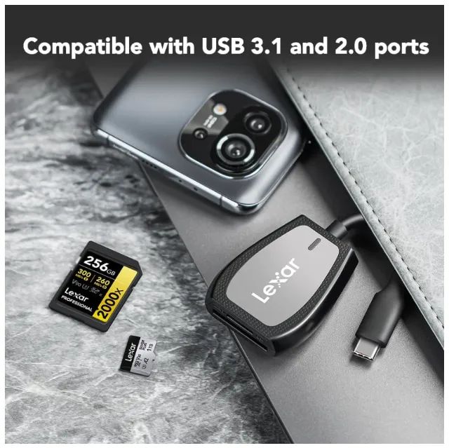 Leitor de Cartão SD e microSD Lexar USB-C - Novo - Foto 3