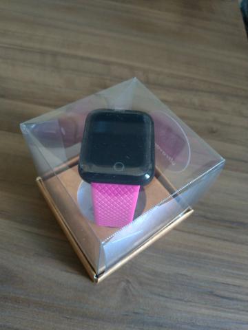 SmartWatch Inteligente Rosa ou Preto - Foto 2