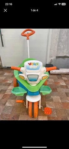 Triciclo Infantil Tico Tico Motoca Bebê com Haste para Empurrar e Proteção  Lateral Moto Infantil em Promoção na Americanas