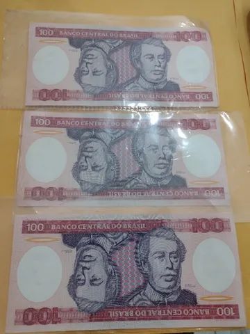 3 cédulas de 100 cruzeiros de 1981