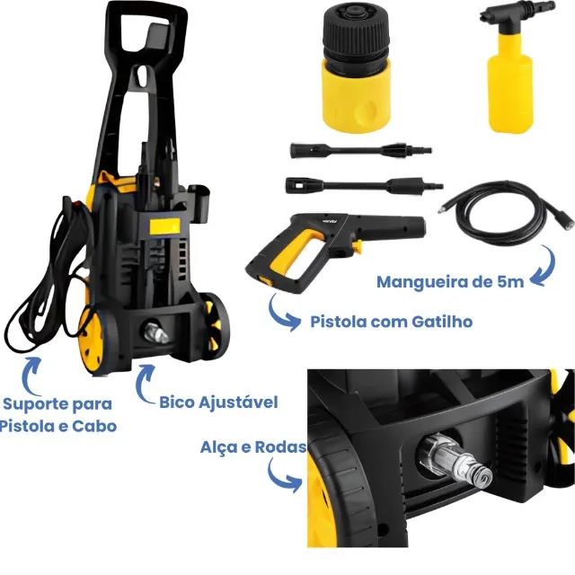 Lavadora Alta Pressão Vonder com Rodas Lav1600 1400W 1.600 lbf/pol² Lacrada com Garantia - Foto 2