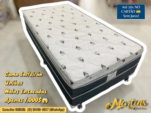 CAMA SOLTEIRÃO UNIBOX, MOLAS ENSACADAS 