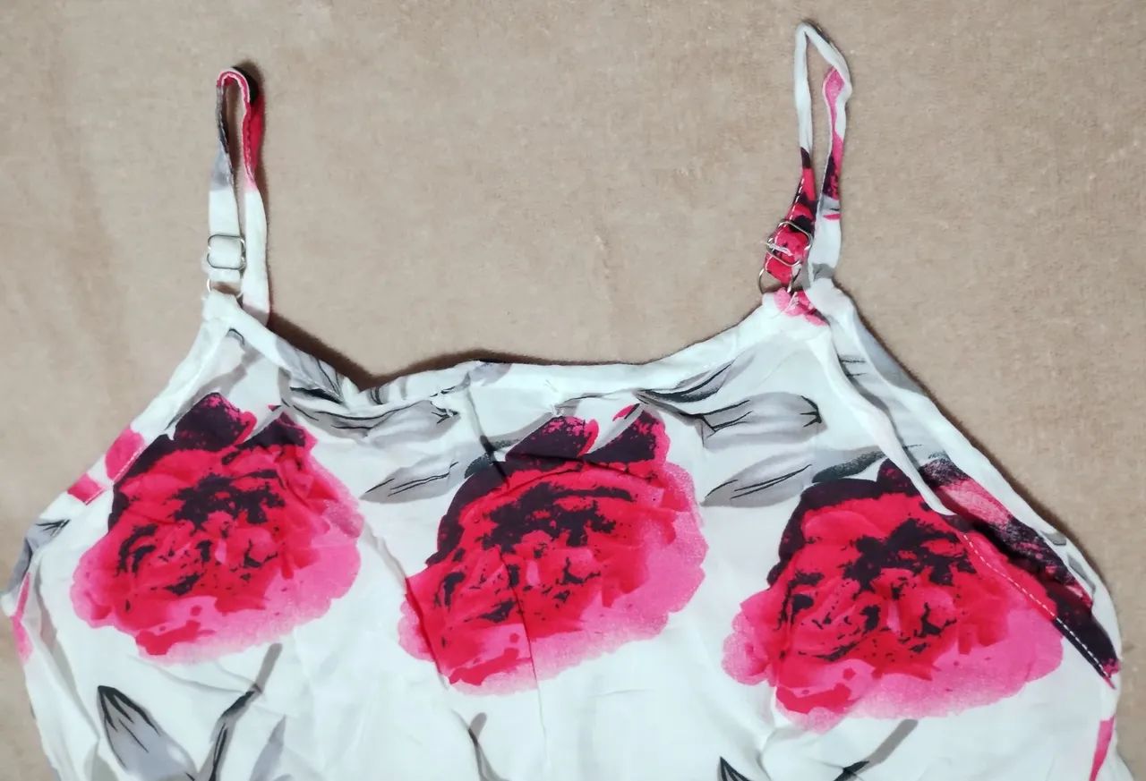 Vestido longo florido de alça  - Foto 3