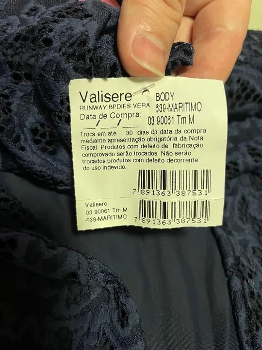  Body Valisere Renda Azul (novo) - Foto 2