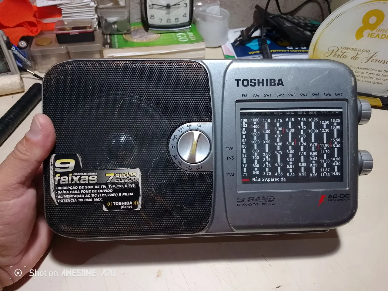 Rádio AM/FM Toshiba - 9 faixas e 7 ond NÃO ESTÁ FUNCIONANDO OKas curtas