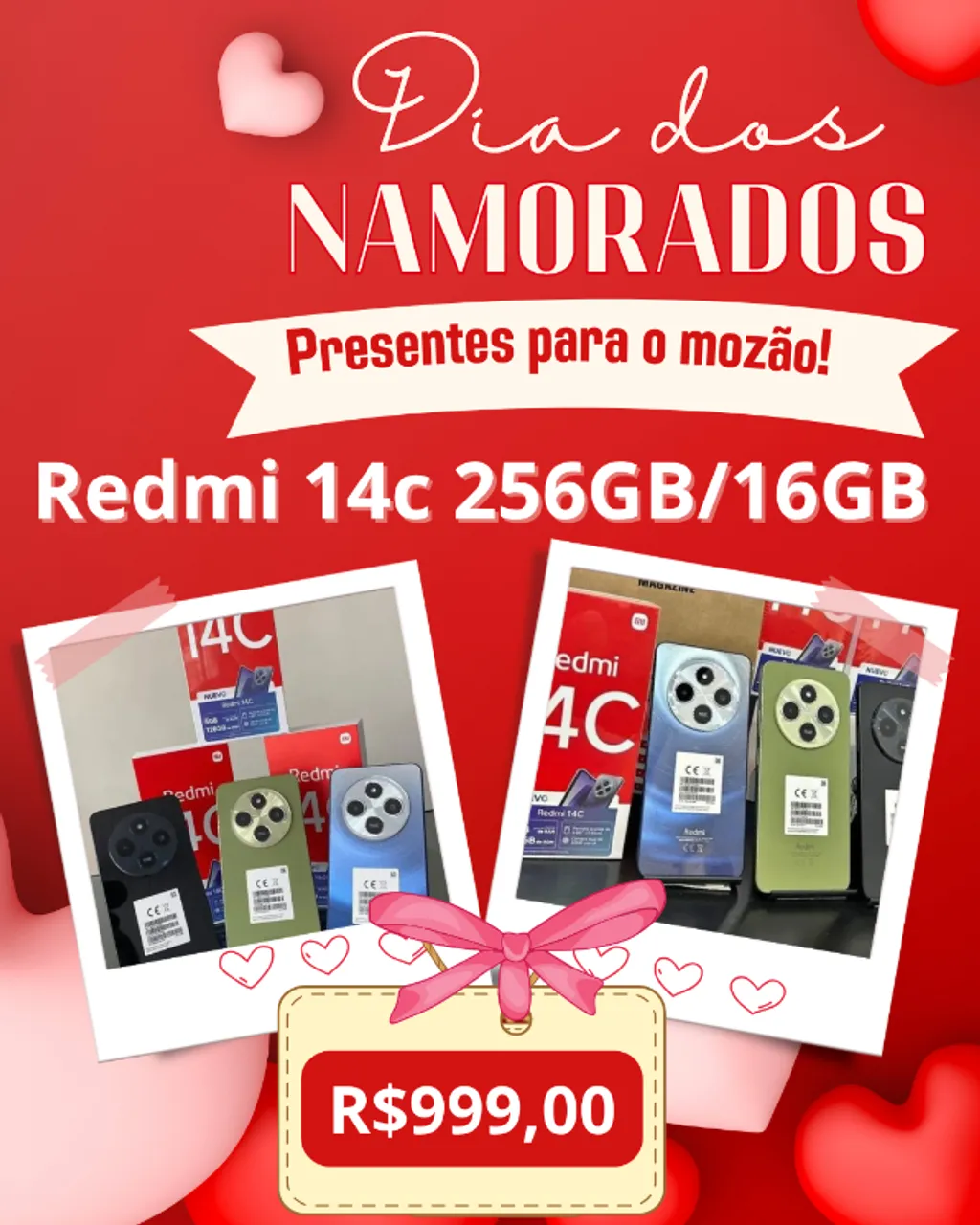 Xiaomi Redmi 14C 256GB+16GB RAM Lacrado Global Fone Capa Pelicula + Entrega Gratis Promo