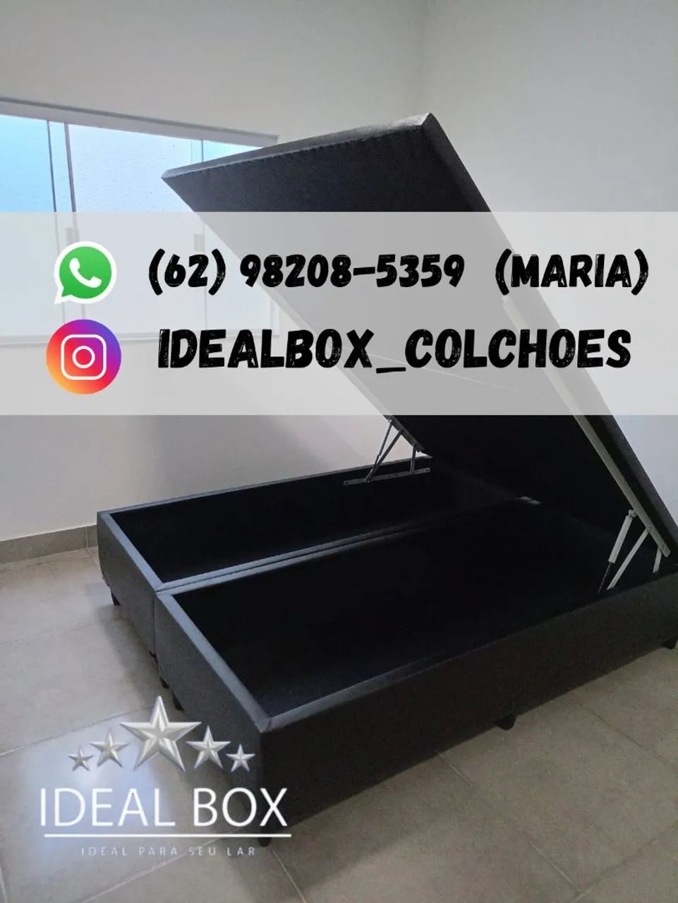  Box Baú Queen Size 158X198, Super Reforçada 