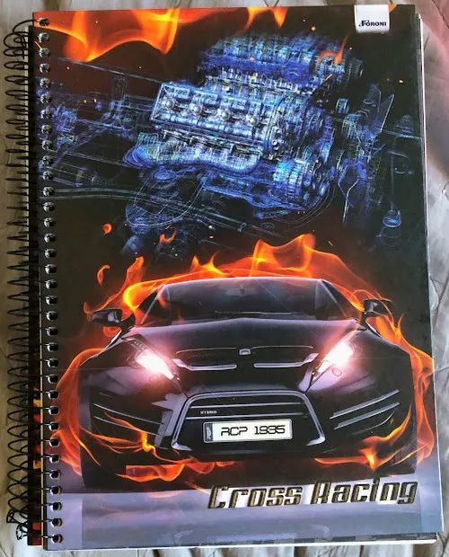 Caderno Universitário, 1 Matéria, Cross Racing, 80 folhas, Foroni