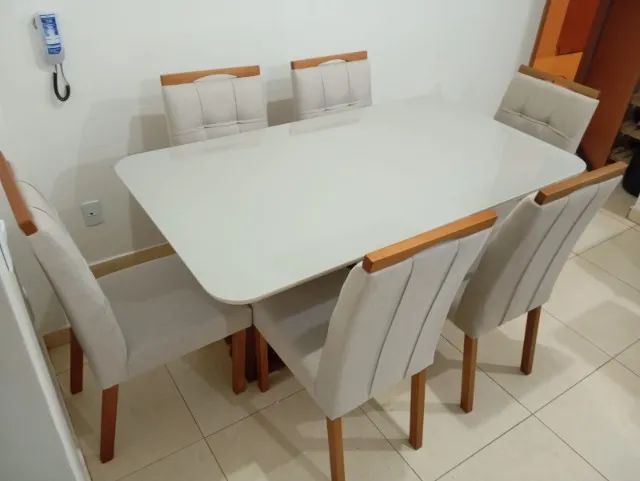 MESA CELESTE 6 LUGARES 