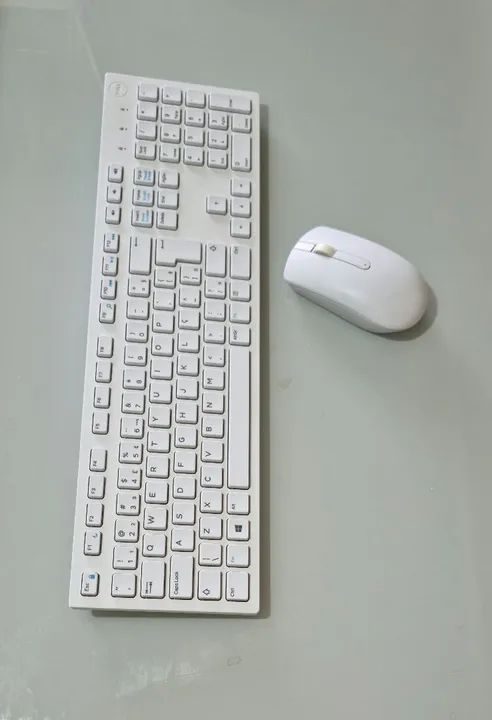 Kit Teclado e Mouse Branco sem Fio Dell