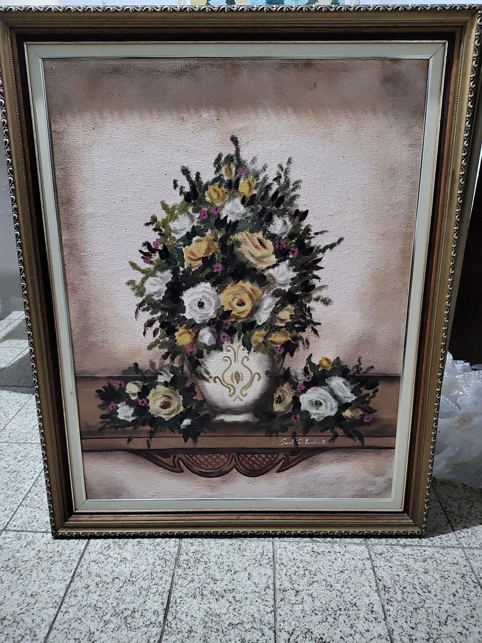Quadro de Flores com Moldura