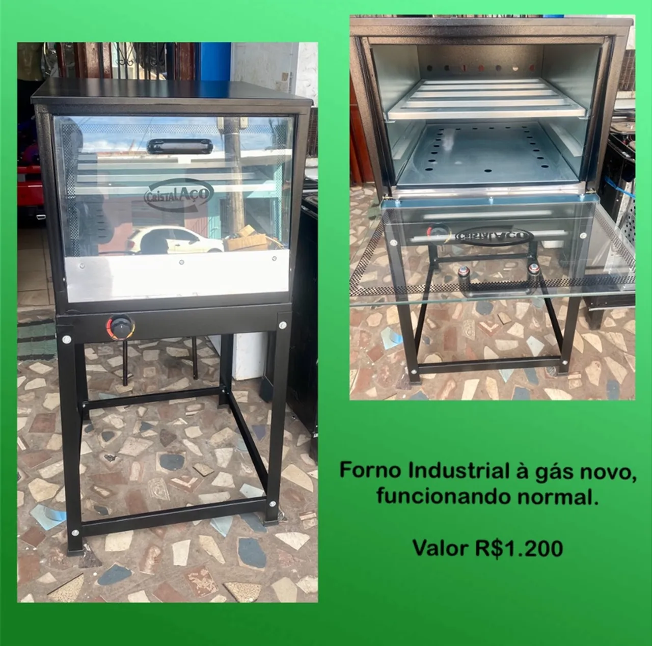 Forno Industrial a Gás Cristal Aço - Novo. ENTREGO