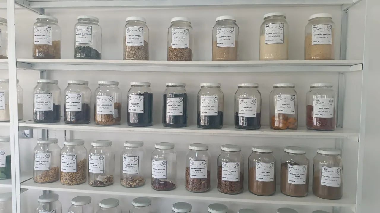 Pote de vidro com tampa para temperos e alimentos