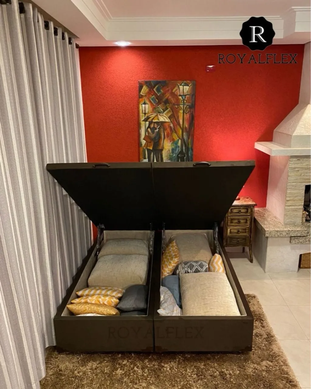 Cama Box Baú Queen Size RoyalFlex - Conforto e Organização na