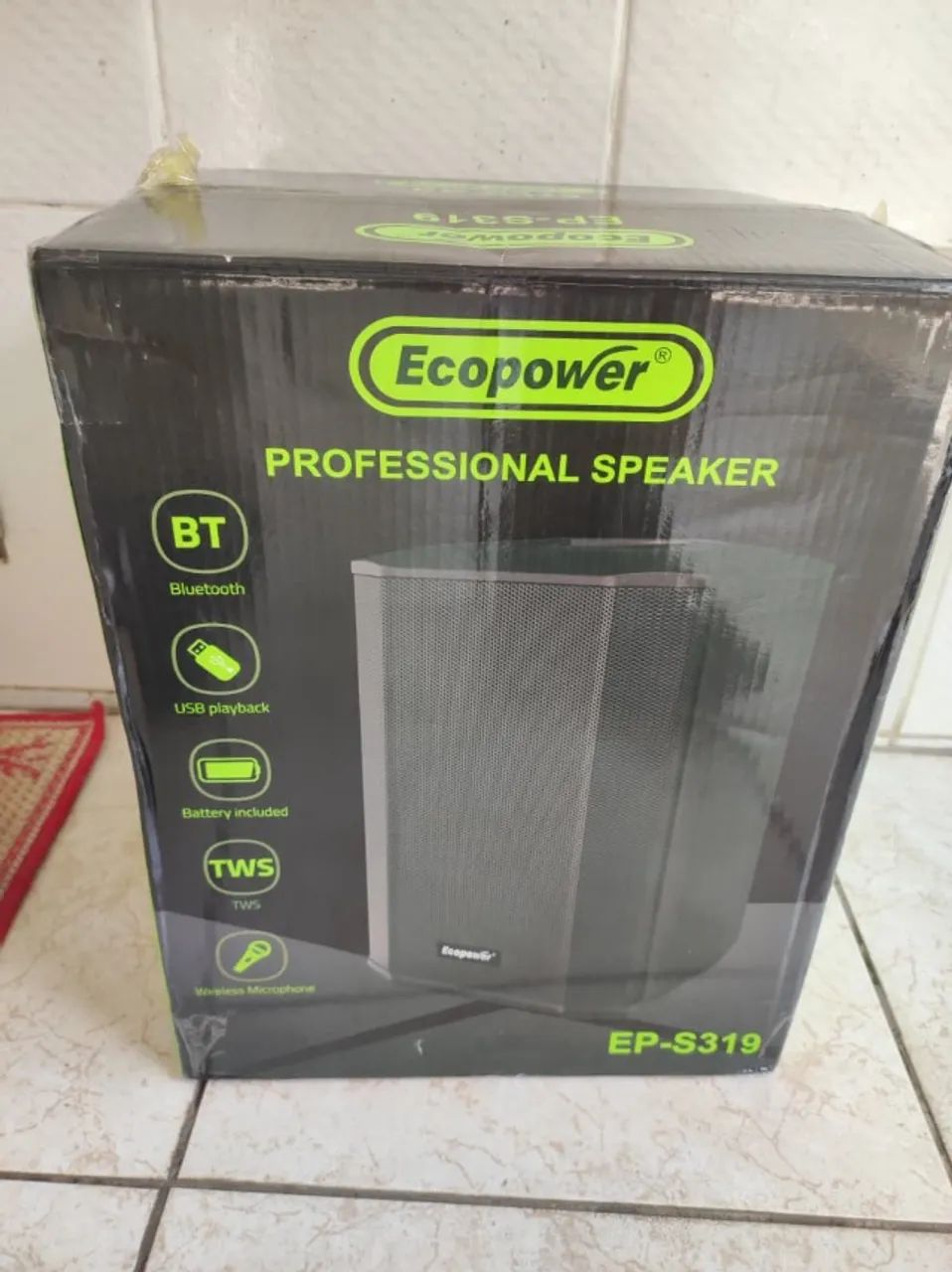 Caixa de Som com Bateria - Ecopower S319 com Microfones Sem Fio - Nova! - Foto 3