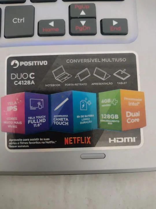 Notebook Positivo Duo C4128A Celeron4GB Cinza - Foto 3