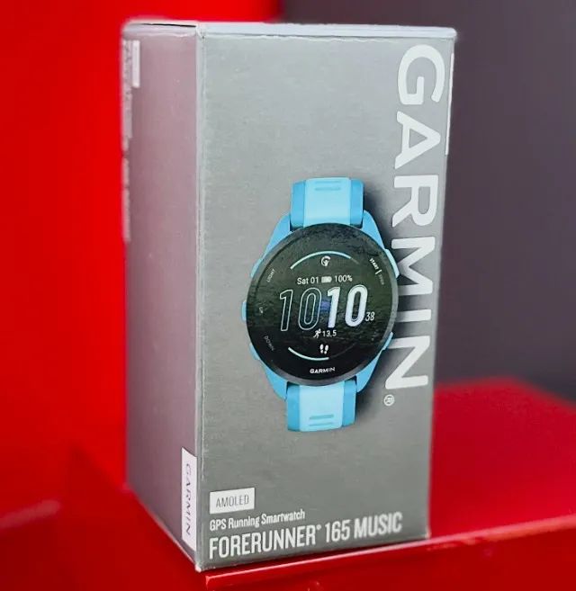 Garmin Relógio Forerunner 165 Music - 010-02863-32 - TURQUOISE / AQUA - 43MM - NOVO