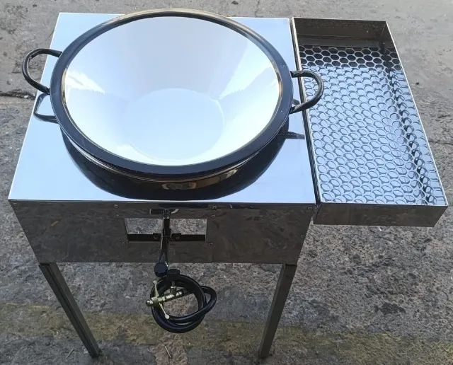 Fogão Pasteleiro em Inox com Tacho 10 Litros Completo com Queimador Mangueira Registro - Foto 4