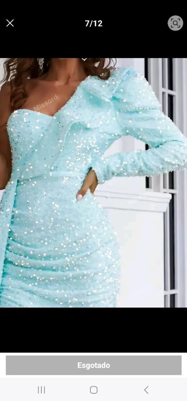 Vestido de festa azul tiffany 
