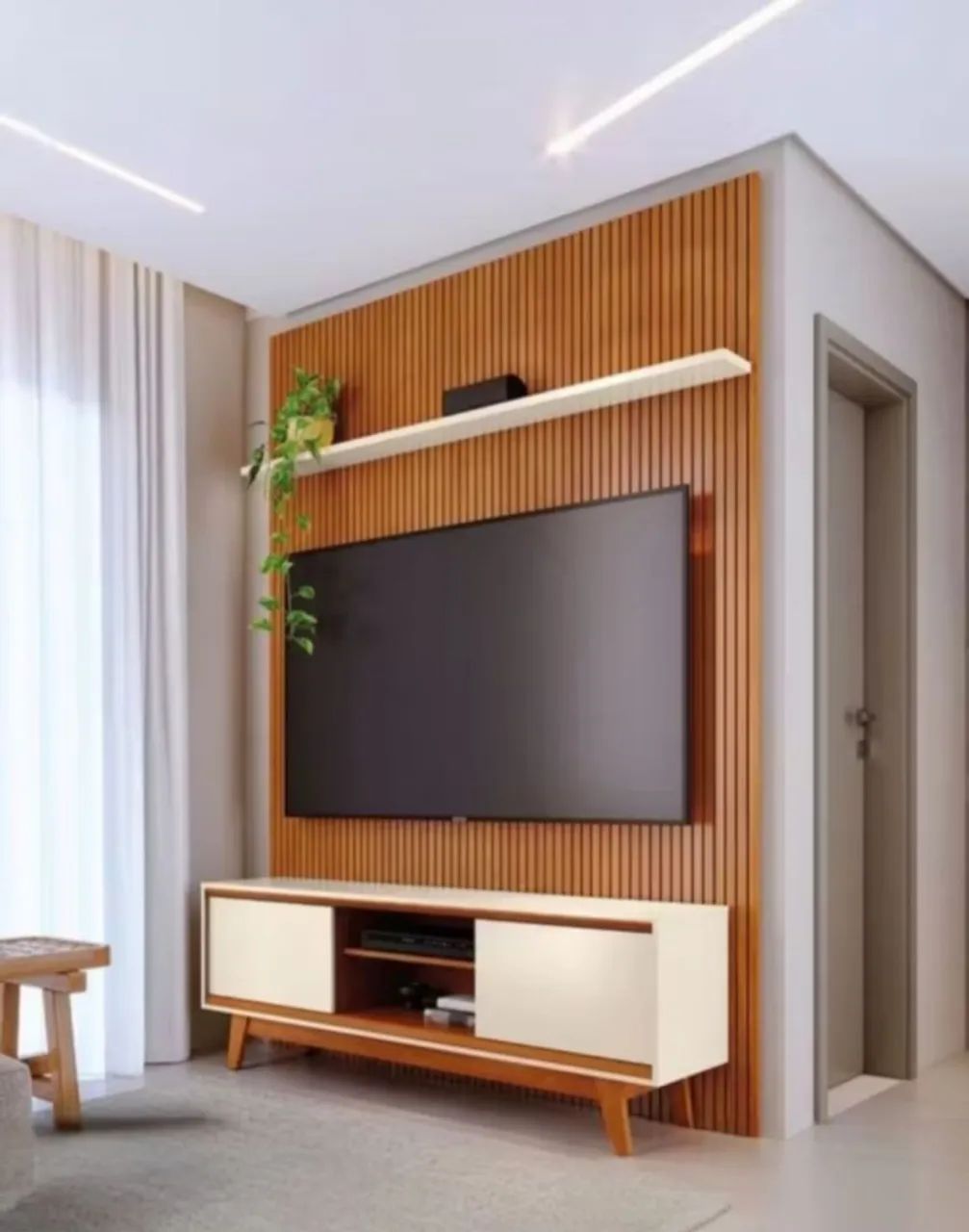 Kit 100 placas Painel Ripado MDF autocolante