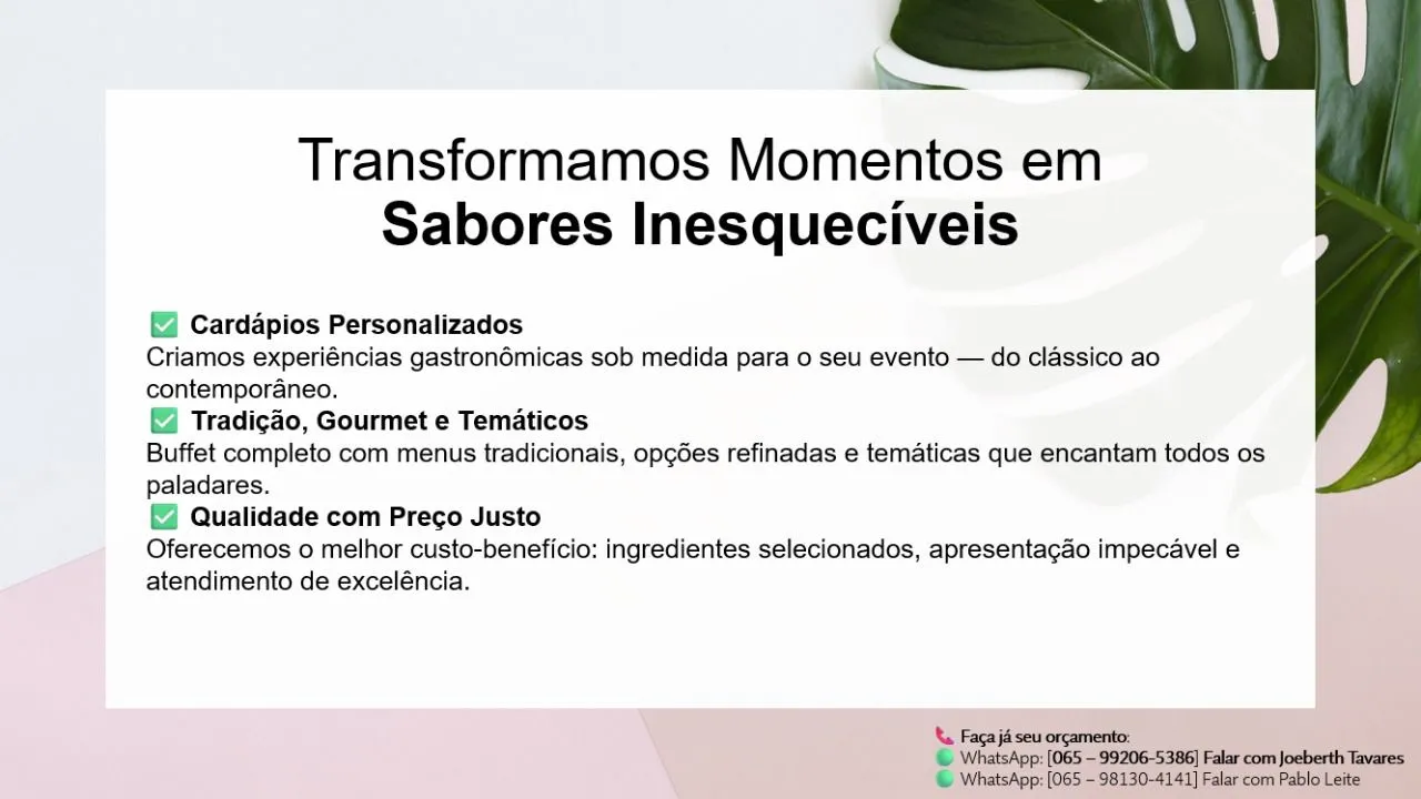 Buffet de Sabores Inesquecíveis para Seu Evento