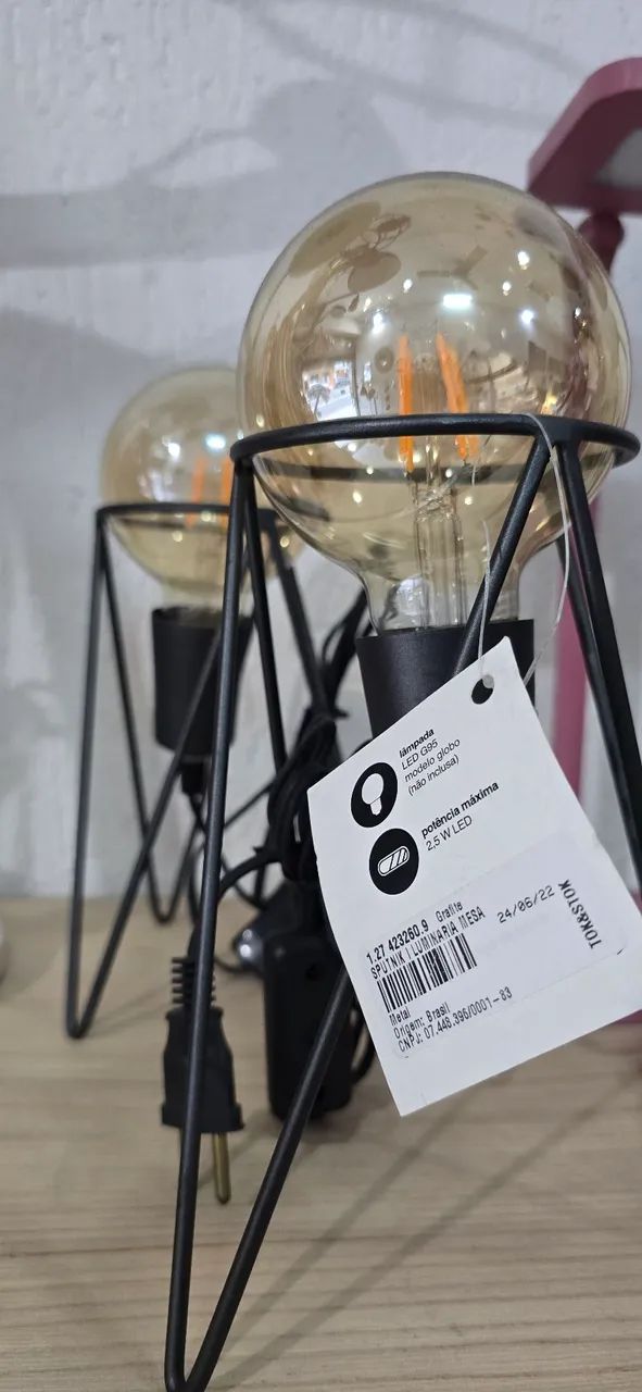 PAR DE LUMINÁRIA DE MESA SPUTNIK COM LÂMPADA - Foto 2