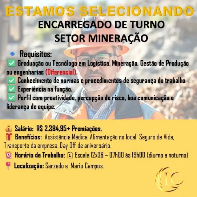 Oportunidade Apontador de Pátio e Encarregado de Turno   - Foto 2