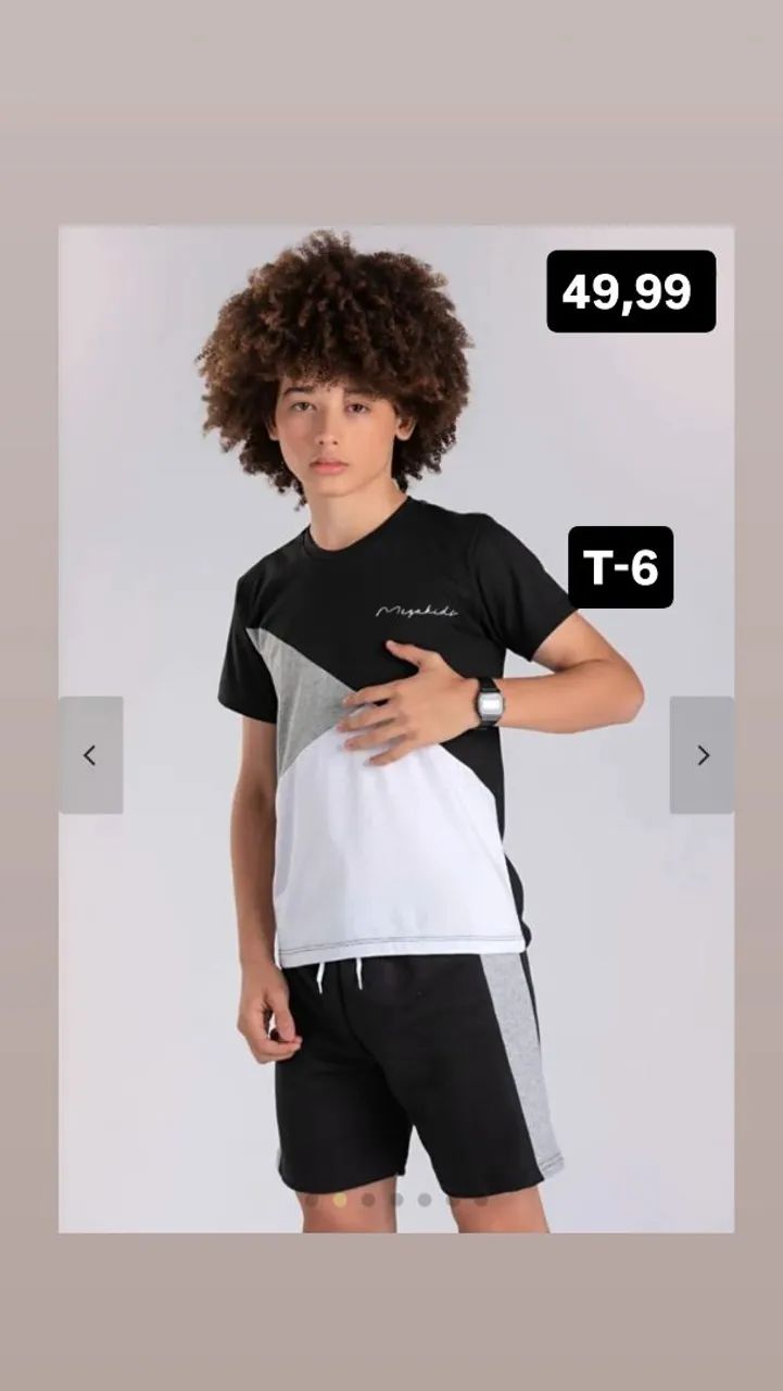 Conjunto Camiseta e Bermuda Infantil - Tamanho 8 - Foto 2
