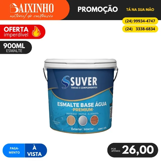 Tinta Esmalte Base Água 900ML Suver