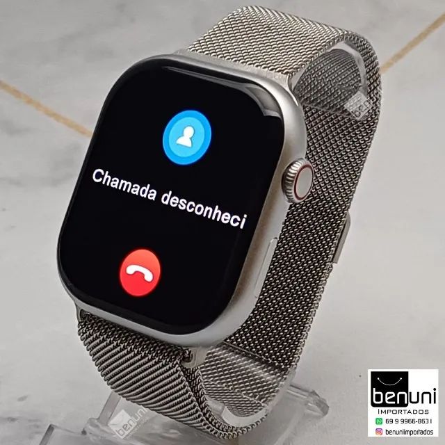 Relógio Inteligente W29 Pro Silver + pulseira extra, armazena música, conecta fone  - Foto 2