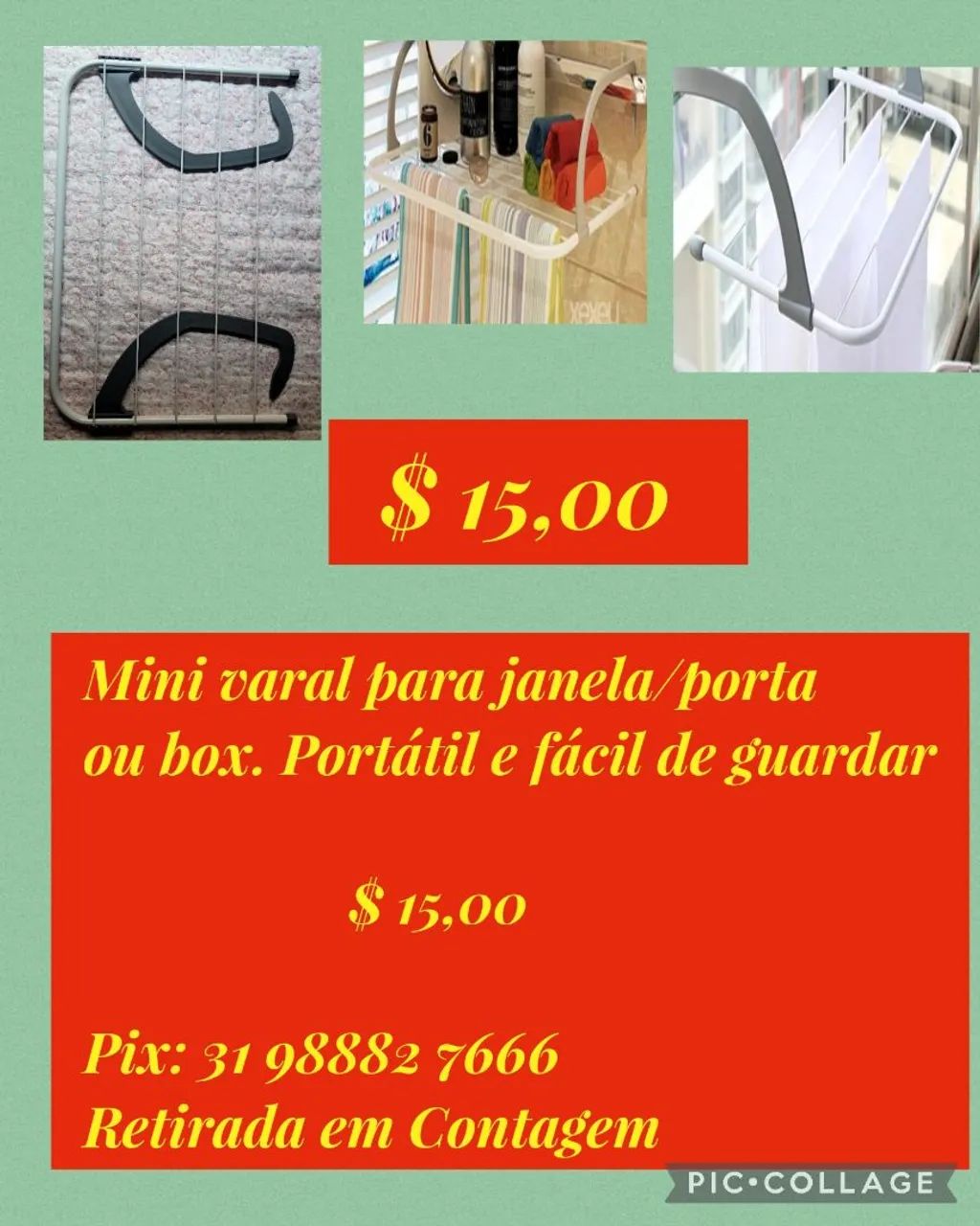 Mini varal para janela/box - Foto 2