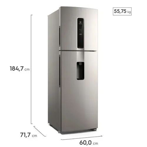 Electrolux Inox 409L Inverter com Dispenser IW46S - Geladeiras e