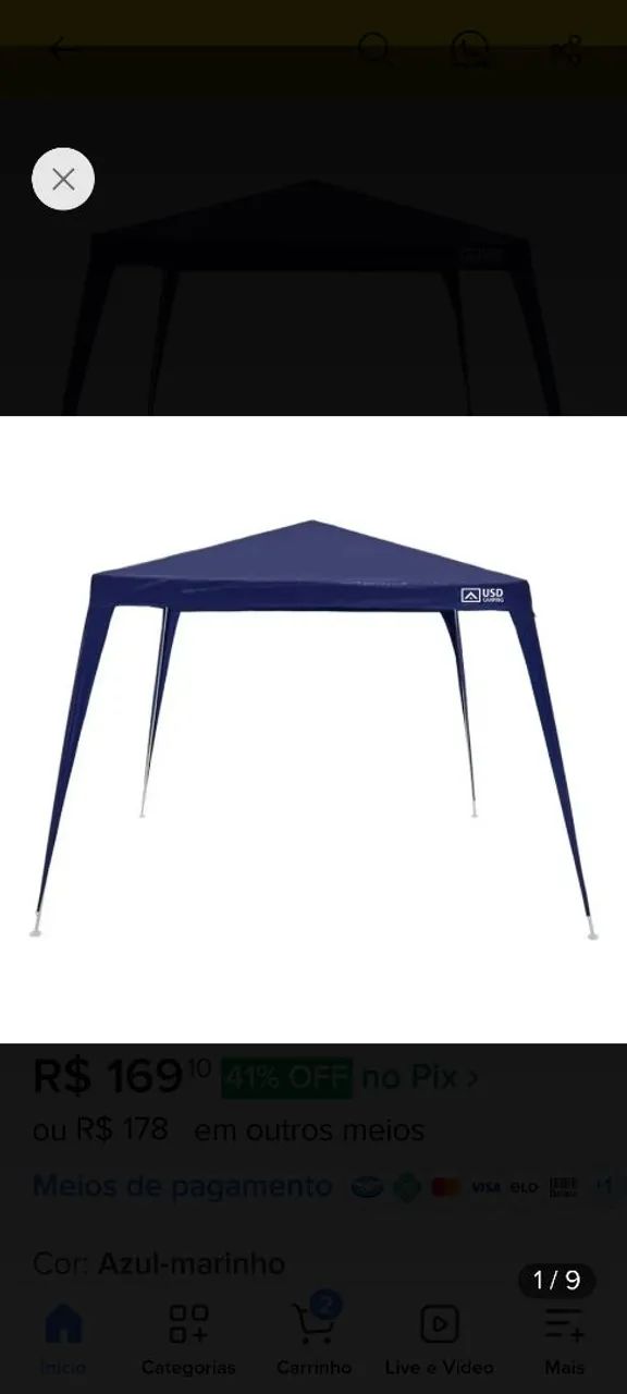 Tenda/ Gazebo impermeável azul