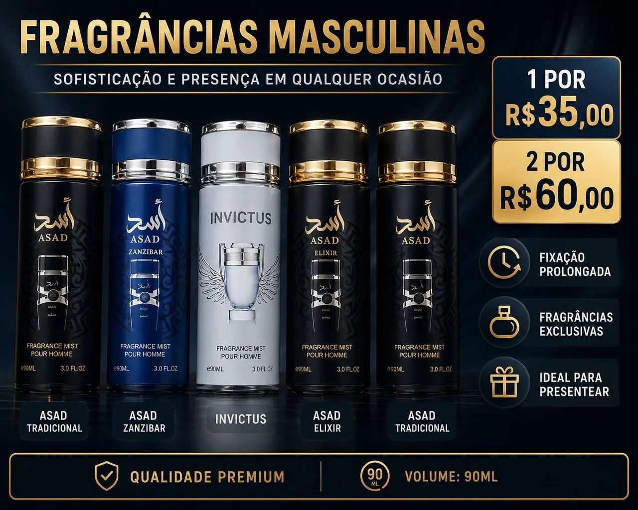 Perfumes masculino árabes 90ml