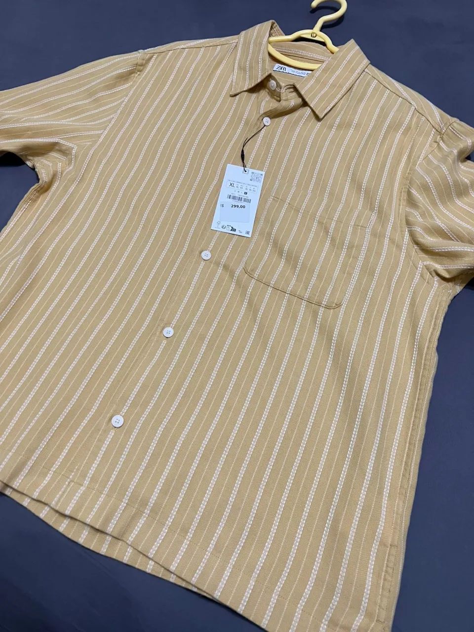 Camisa Zara manga curta nova listrada veste M