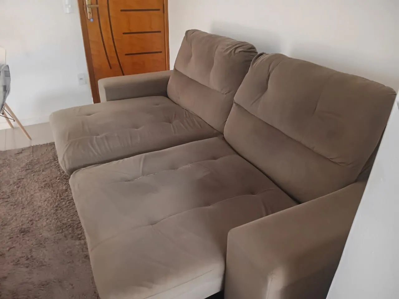 Sofá retrátil marrom 64985850822403120