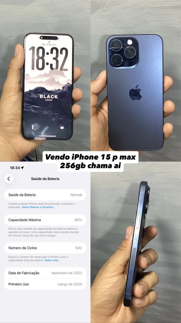 IPHONE 15 PRO MAX 256GB azul titânio 