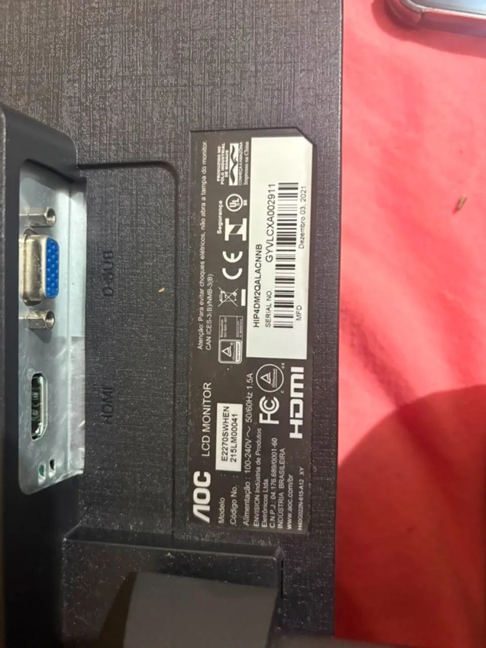 Monitor Aoc 21,5'' Led Full Hd ( Usado em Excelente estado )  - Foto 3