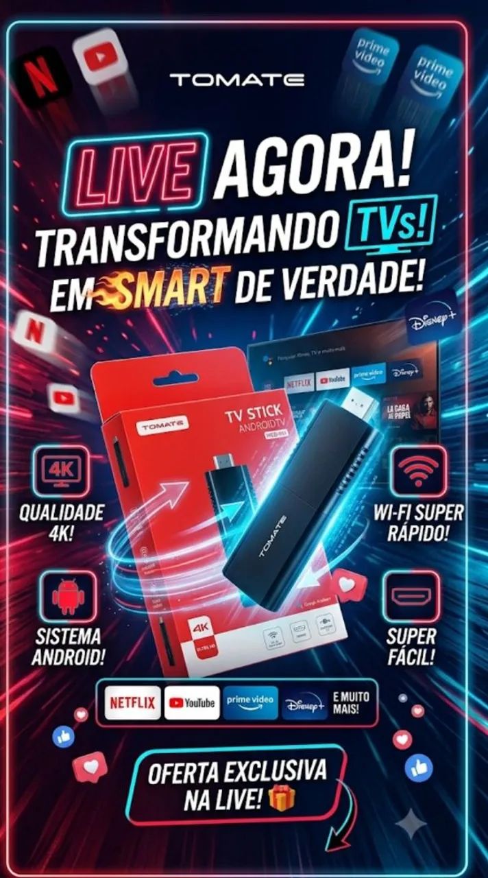 Smart TV Box 4K Tomate - Transforme sua TV em Smart - Foto 4
