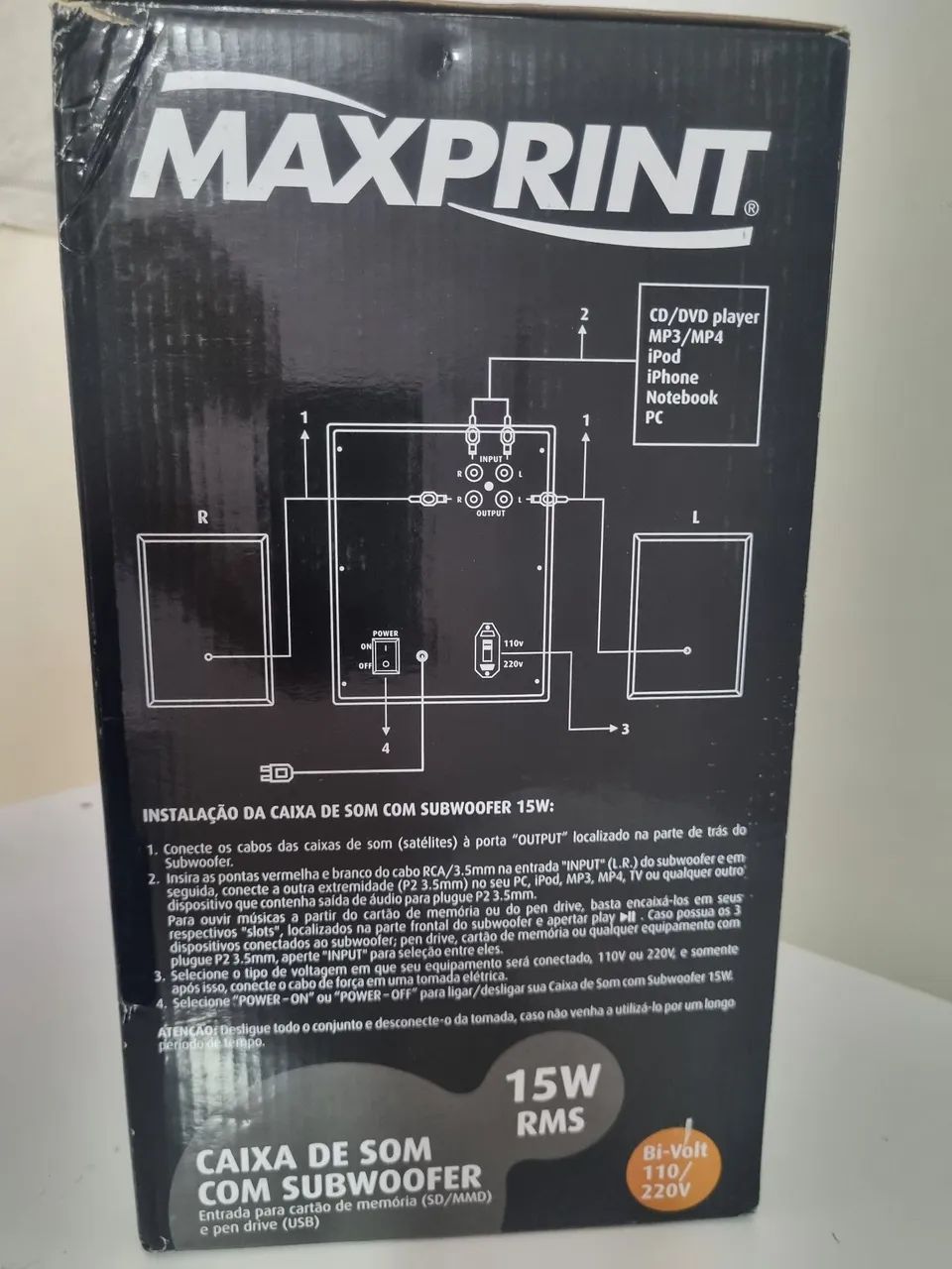 Caixa de som com subwoofer nova - Foto 3